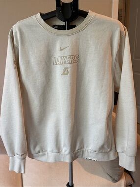 Nike Authentic Lakers Crewneck Sweatshirt in Light Cream